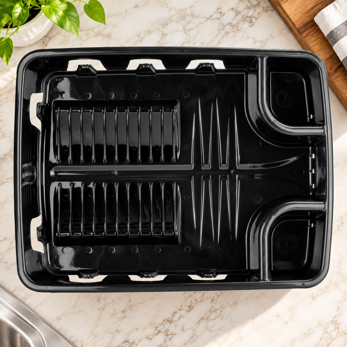 All-in-One Drain Dish Rack