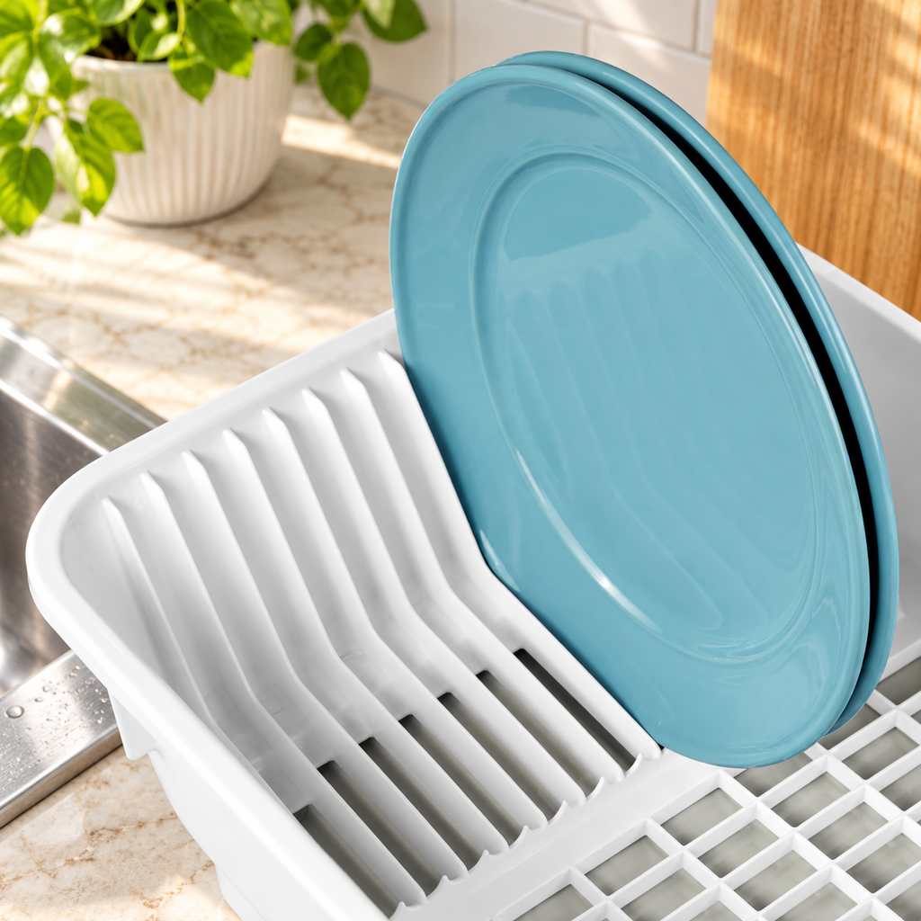 Self-Draining Dish Rack