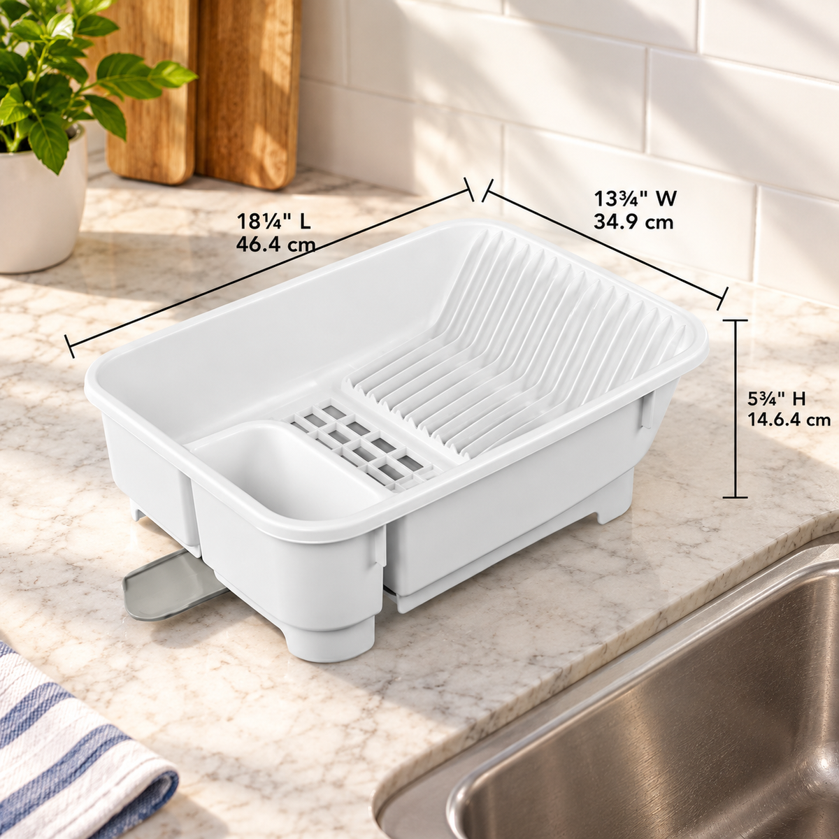 Self-Draining Dish Rack