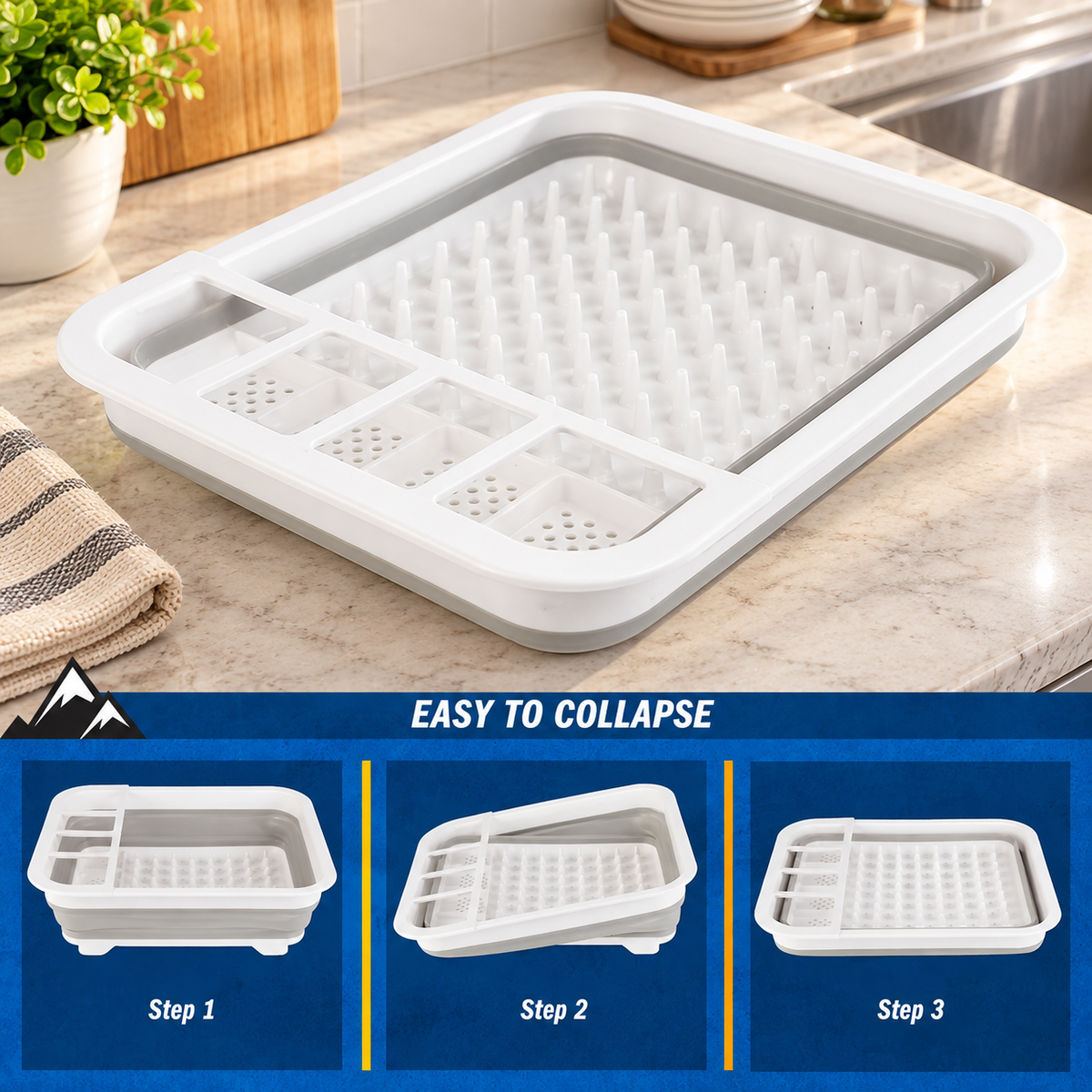 Collapsible Dish Rack with Utensil Holder