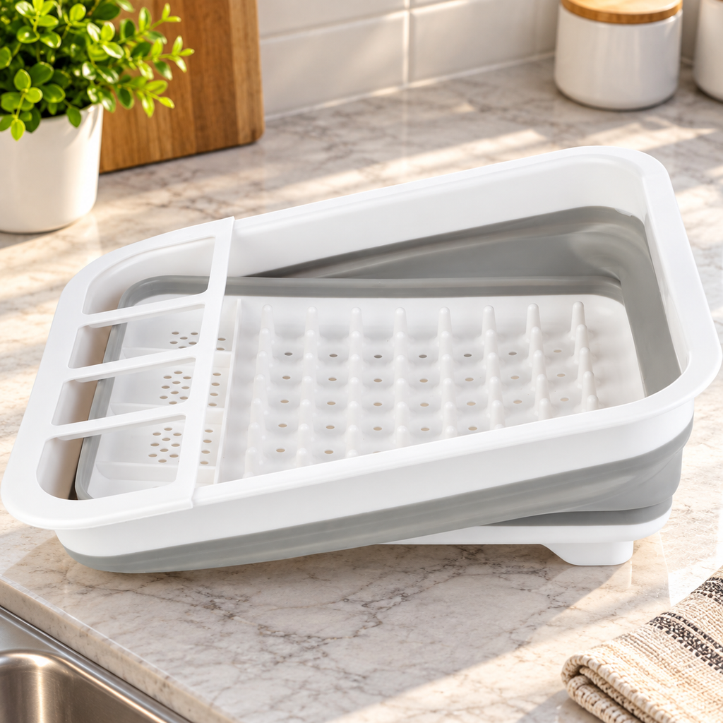 Collapsible Dish Rack with Utensil Holder