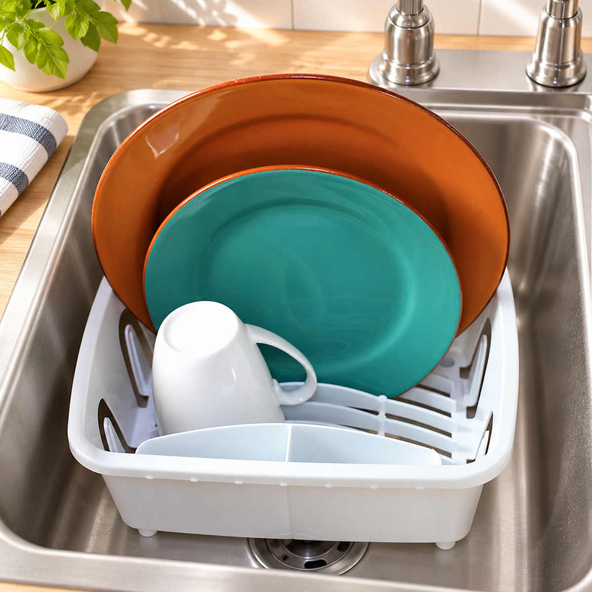 Compact Dish Drainer & Tray